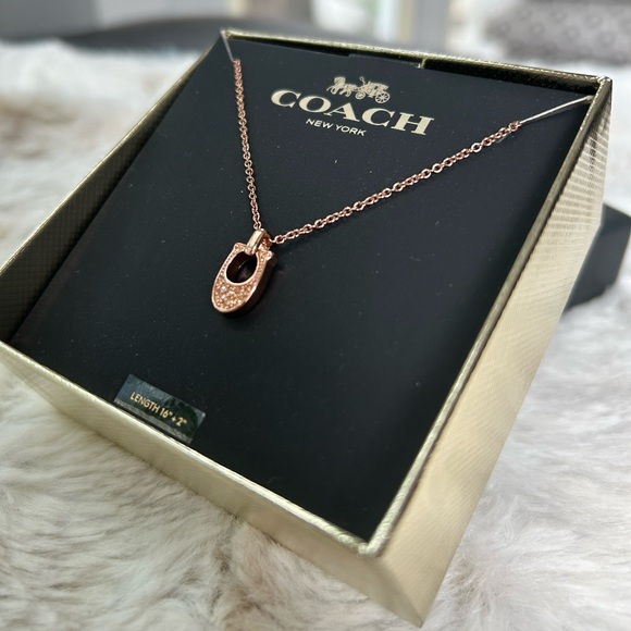 NIB Coach RoseGold Signature C Pendant Necklace - Picture 8 of 8